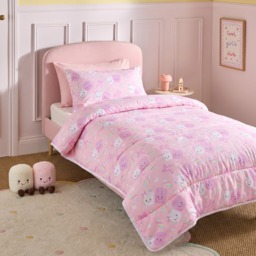 OHS Cotton & Candy Marshmallow Print Coverless 10.5 Tog Duvet Set, Pink - Single