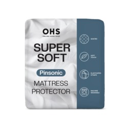 OHS Pinsonic Soft Touch Mattress Protector, White - Double