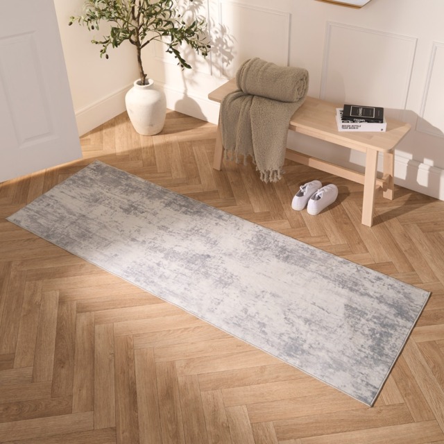 OHS Washable Abstract Printed Runner - Charcoal - image 1