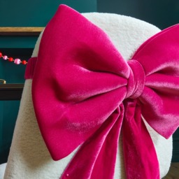 OHS 4 Pack Velvet Chair Bows - Hot Pink - thumbnail 2