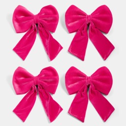 OHS 4 Pack Velvet Chair Bows - Hot Pink