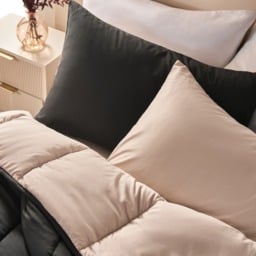 OHS Coverless 10.5 Tog Reversible Duvet & Pillowcase, Black/Stone - Single - thumbnail 2