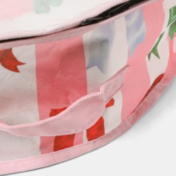 OHS Multi Bow Stripe Christmas Wreath Storage Bag - Pink/White - thumbnail 2