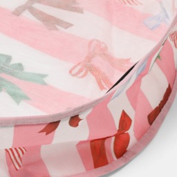 OHS Multi Bow Stripe Christmas Wreath Storage Bag - Pink/White - thumbnail 3