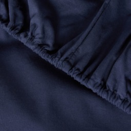 OHS Easy Care Polycotton Deep Fitted Sheet, Navy - Double - thumbnail 4