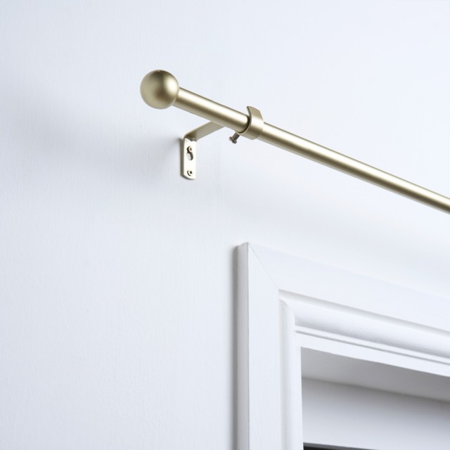 OHS 28mm Extendable Ball Curtain Pole, Brushed Gold - 120-220cm - image 1