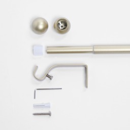 OHS 28mm Extendable Ball Curtain Pole, Brushed Gold - 120-220cm - thumbnail 3