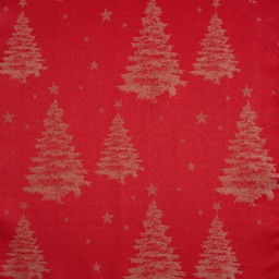 OHS Metallic Christmas Tree Tablecloth, Red/Gold - 52in x 90in - thumbnail 3