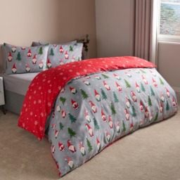 OHS Christmas Gonk Reversible Duvet Cover Set, Grey - King - thumbnail 3