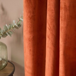OHS Thermal Velvet Eyelet Curtains, Rust - 90 x 90in - thumbnail 3