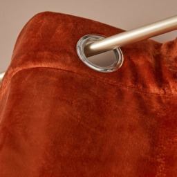 OHS Thermal Velvet Eyelet Curtains, Rust - 90 x 90in - thumbnail 4