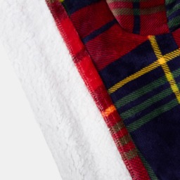 OHS Pet Oxford Check Paw Flannel Fleece Throw - Red - thumbnail 4