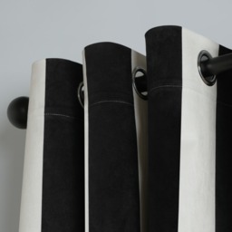 "OHS Stripe Print Blackout Curtain, Mono - 66 x 72""" - thumbnail 4