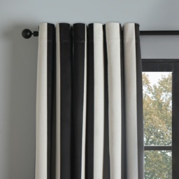 "OHS Stripe Print Blackout Curtain, Mono - 66 x 72""" - thumbnail 3