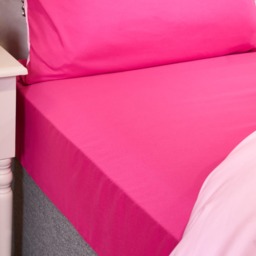 OHS Plain Dyed Fitted Sheet, Hot Pink - King - thumbnail 2