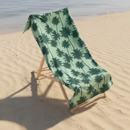 OHS Palm Print Beach Towel - Green - thumbnail 2