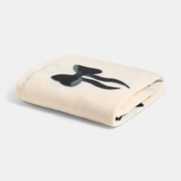 OHS Bow Print Fleece Throw, Monochrome - 120 x 150cm - thumbnail 3