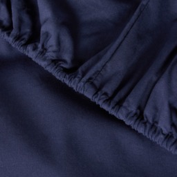 OHS Plain Cotton Deep Fitted Sheet, Navy - Single - thumbnail 4