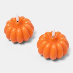 OHS 2 Pack Pumpkin LED Candles - Orange - thumbnail 3