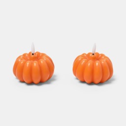 OHS 2 Pack Pumpkin LED Candles - Orange - thumbnail 2