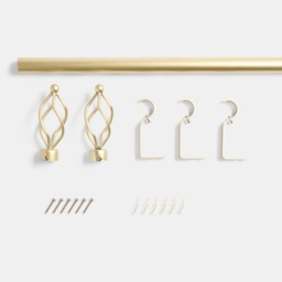 OHS 28mm Extendable Twist Curtain Pole, Brushed Gold - 120-220cm - thumbnail 5