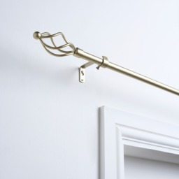 OHS 28mm Extendable Twist Curtain Pole, Brushed Gold - 120-220cm