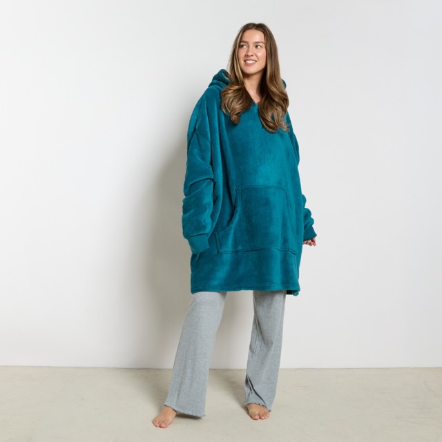 OHS Adults Fleece Hoodie Blanket - Teal - image 1