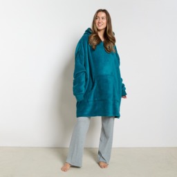 OHS Adults Fleece Hoodie Blanket - Teal - thumbnail 1
