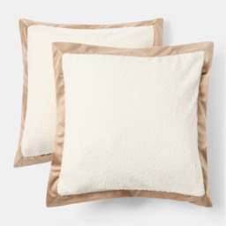 OHS Oxford Edge Boucle Cushion Covers, Natural/Cream - 45 x 45cm - thumbnail 2
