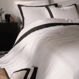 OHS Contrast Border Duvet Cover Set, Monochrome - King - thumbnail 2