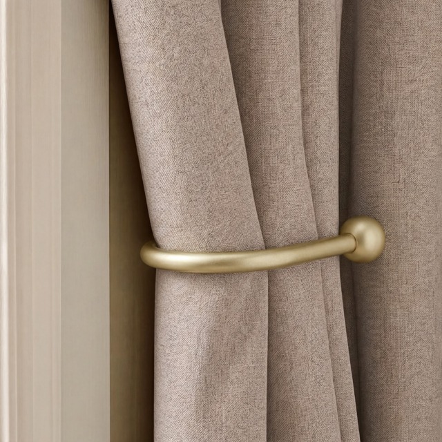 OHS 2 Pack Curtain Rod Tie Backs - Brushed Gold - image 1