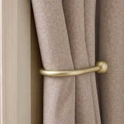 OHS 2 Pack Curtain Rod Tie Backs - Brushed Gold - thumbnail 1