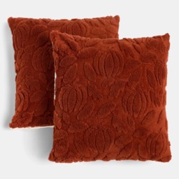 OHS 2 Pack Tufted Pumpkin Cushion Covers, Rust - 45 x 45cm - thumbnail 3