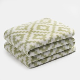 OHS Geometric Tile Print Fleece Throw - Sage - thumbnail 4