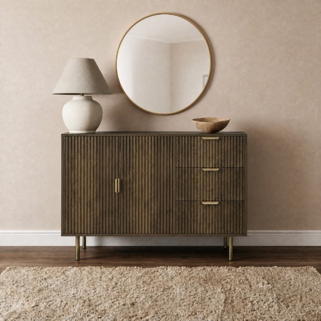 OHS Ribbed Sideboard - Medium Wood - image 1