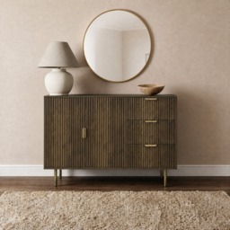 OHS Ribbed Sideboard - Medium Wood