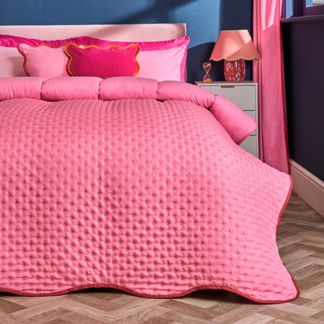 OHS Scallop Edge Quilted Throw - Pink/Red - image 1