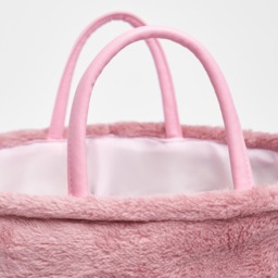 OHS Teddy Fleece Storage Basket - Blush - thumbnail 2