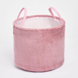 OHS Teddy Fleece Storage Basket - Blush - thumbnail 1