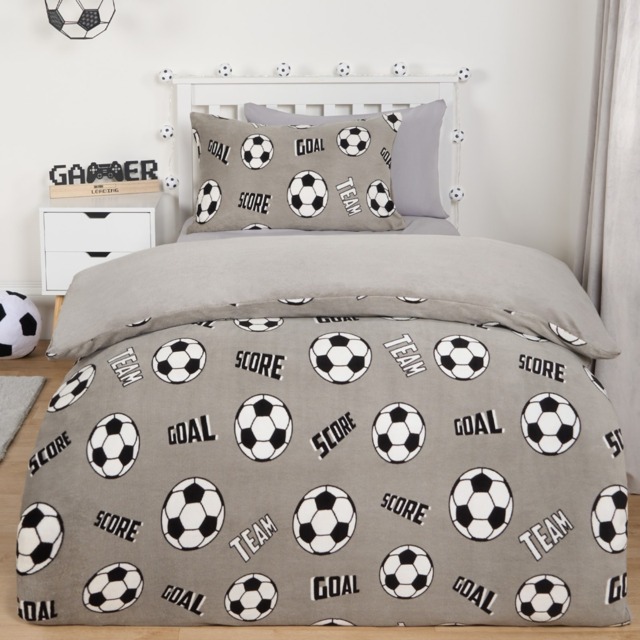 OHS Football Fleece Duvet Set, Grey - Single - image 1