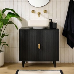 OHS Ribbed Under Sink Unit - Black