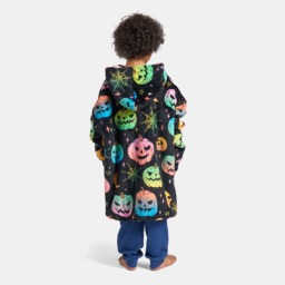 OHS Kids Neon Halloween Print Hoodie Blanket - Black - thumbnail 2