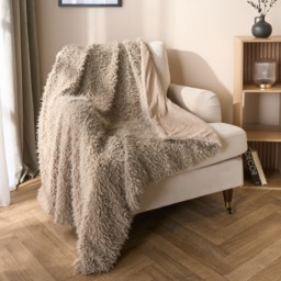 OHS Sofia Faux Fur Throw - Mink
