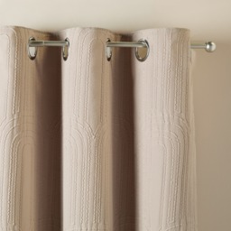 OHS Embossed Arches Eyelet Curtains, Natural - 66 x 72in - thumbnail 5
