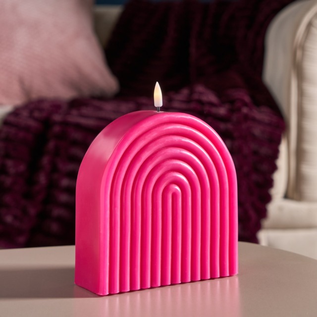 OHS LED Arches Candle - Hot Pink - image 1