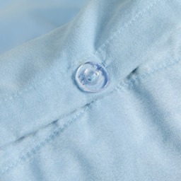 OHS Bow Detail Duvet Cover Set, Blue/Brown - King - thumbnail 4