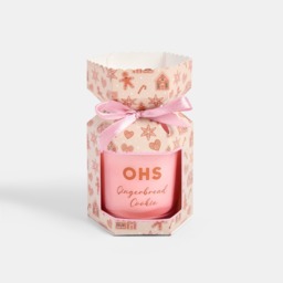 OHS Gingerbread Cookie Scented Glass Candle - Natural/Pink - thumbnail 1