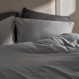 OHS Piped Edge Duvet Set, Grey/White - Double - thumbnail 3