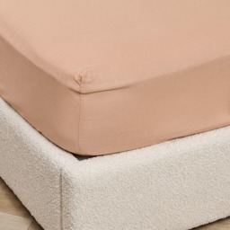 OHS Easy Care Polycotton Deep Fitted Sheet, Natural - King - thumbnail 2