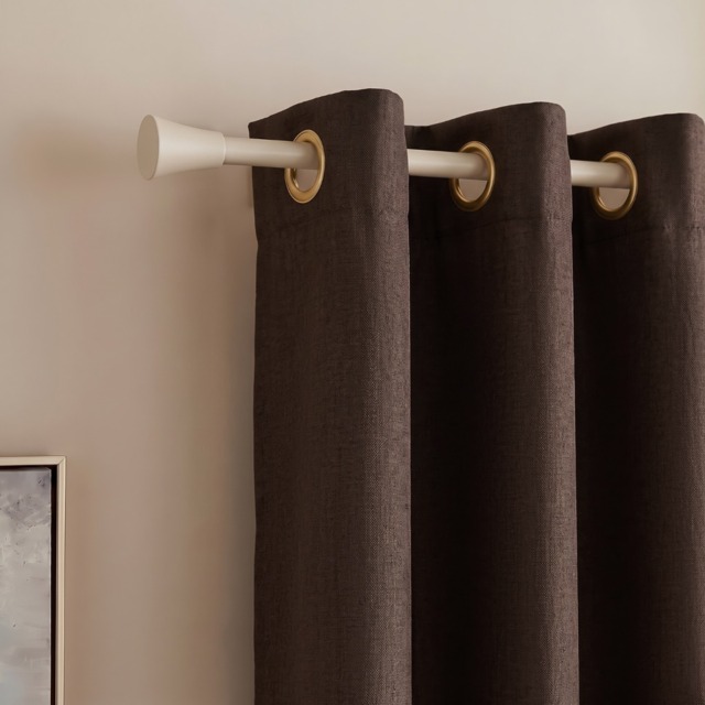 OHS 28mm Trumpet Extendable Curtain Pole, Natural - 120-220cm - image 1
